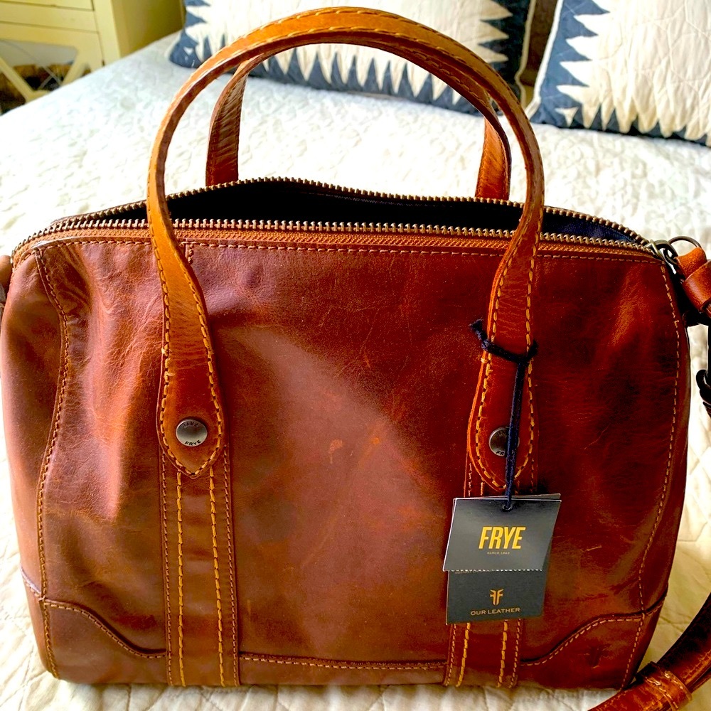 FRYE Melissa Double Handle Satchel Cognac bag